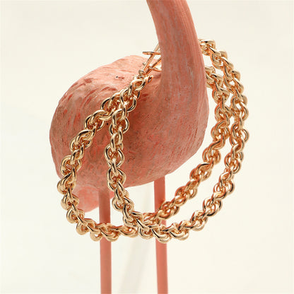 18K Gold-Plated Twine Hoop Earrings, vintage-inspired design, lifestyle look