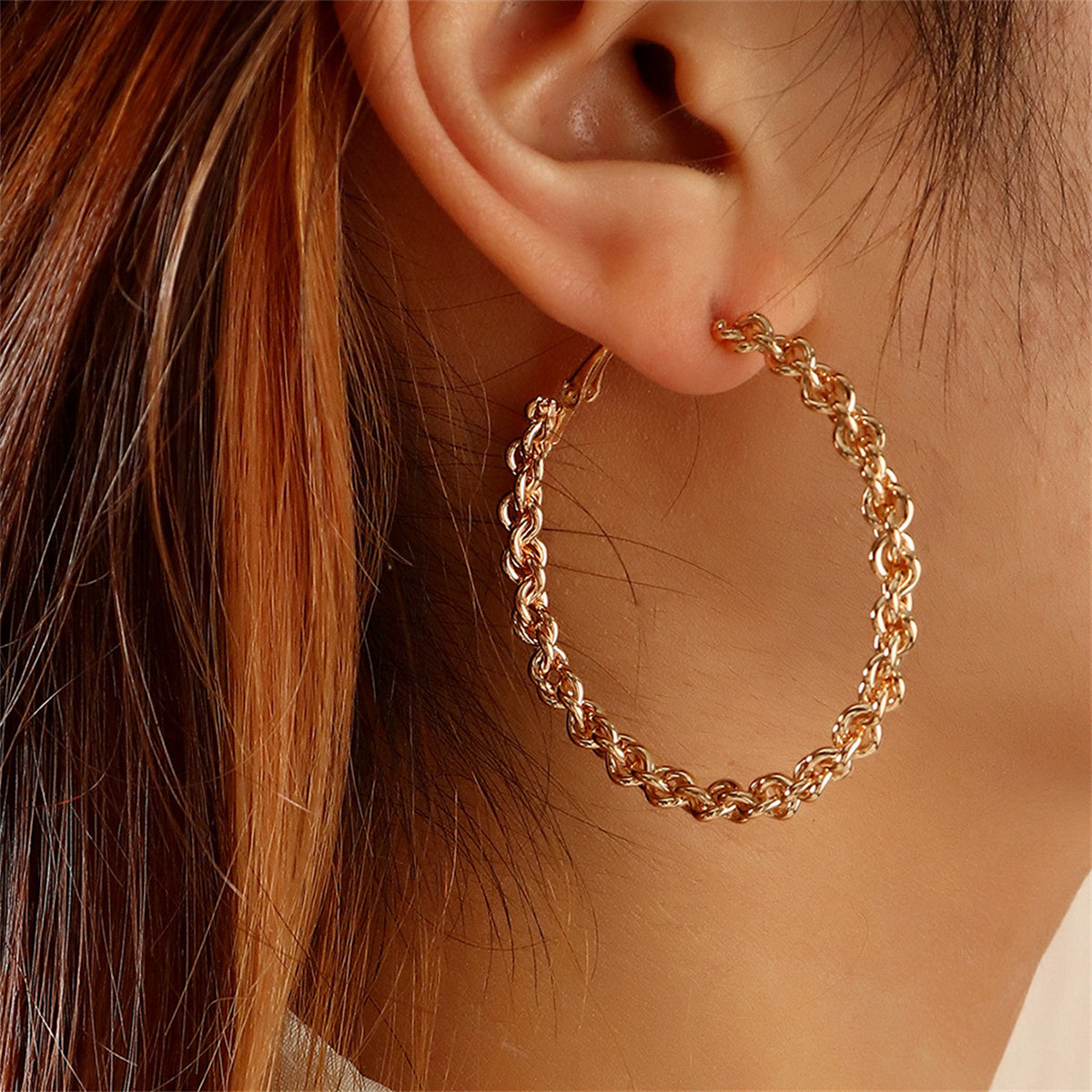 18K Gold-Plated Twine Hoop Earrings, vintage-inspired design, styled look
