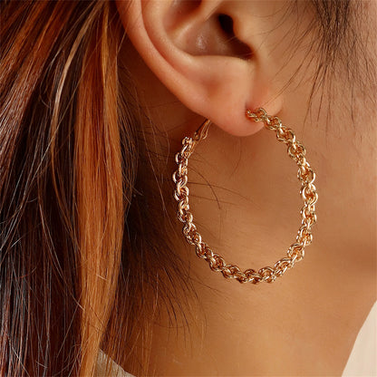 18K Gold-Plated Twine Hoop Earrings, vintage-inspired design, styled look
