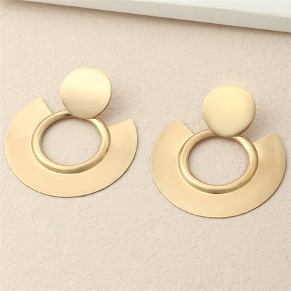 18K Gold-Plated Openwork Circles Drop Earrings, gold drop earrings for women, vintage-inspired design, lifestyle look