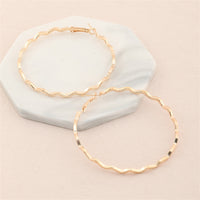 18k Gold-Plated Wavy Hoop Earrings