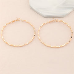 18K Gold-Plated Wavy Hoop Earrings