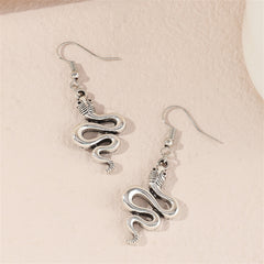 Silver-Plated Rattlesnake Drop Earrings