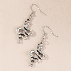 Silver-Plated Rattlesnake Drop Earrings