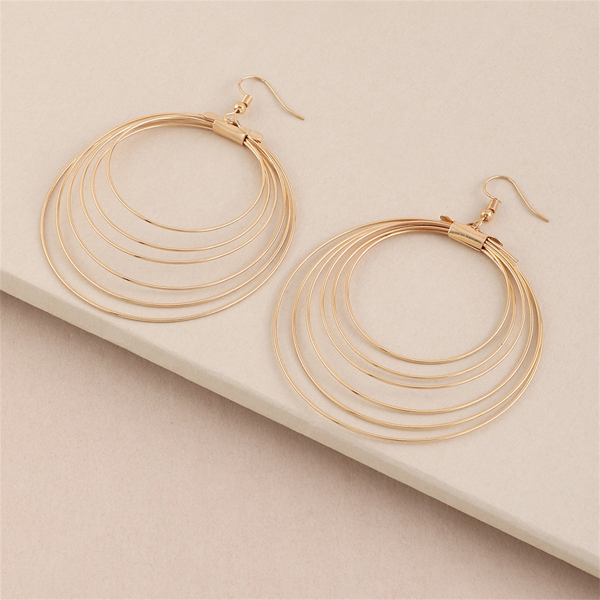 18K Gold-Plated Layered Hoop Drop Earring, gold drop earrings for women, dainty minimalist design, lifestyle look