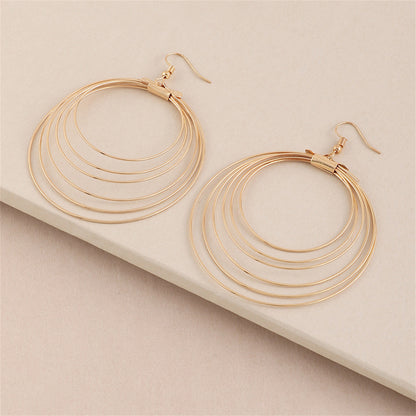 18K Gold-Plated Layered Hoop Drop Earring, gold drop earrings for women, dainty minimalist design, lifestyle look