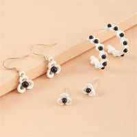Black & White Floral Openwork Earring Set