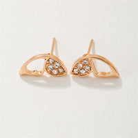 Cubic Zirconia & 18k Gold-Plated Butterfly Stud Earrings
