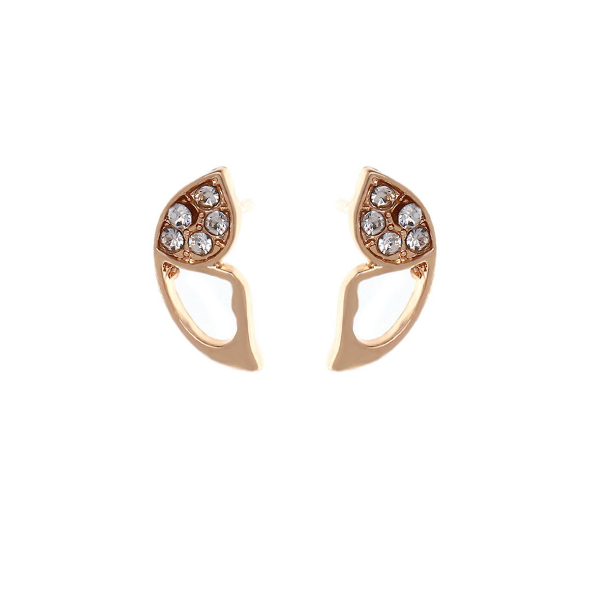 Cubic Zirconia & 18K Gold-Plated Butterfly Stud Earrings