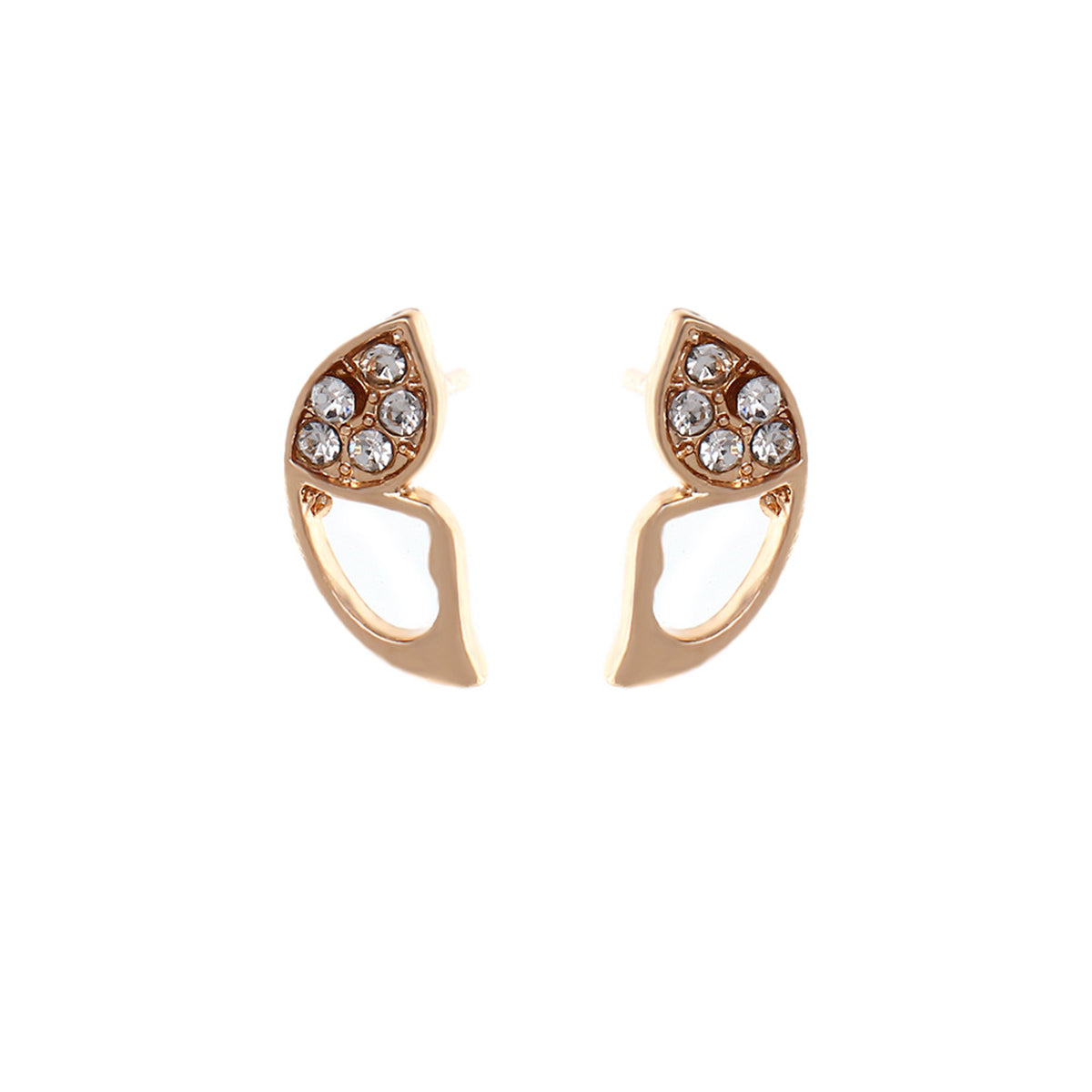 Cubic Zirconia & 18K Gold-Plated Butterfly Stud Earrings