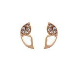 Cubic Zirconia & 18k Gold-Plated Butterfly Stud Earrings