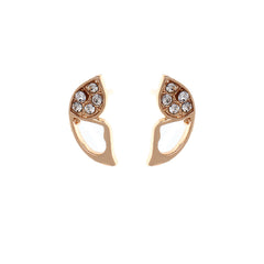 Cubic Zirconia & 18K Gold-Plated Butterfly Stud Earrings