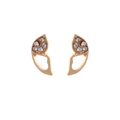 Cubic Zirconia & 18K Gold-Plated Butterfly Stud Earrings