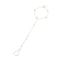 Imitation Pearl & Goldtone Star Ankle-to-Toe Ring Anklet