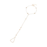 Imitation Pearl & Goldtone Star Ankle-to-Toe Ring Anklet