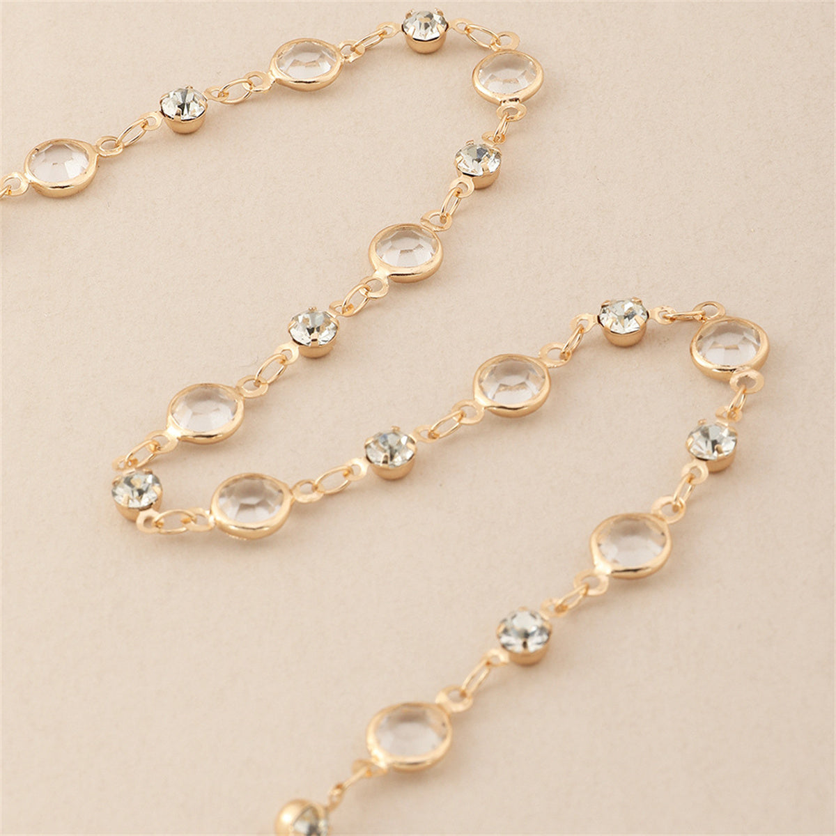 Cubic Zirconia & 18K Gold-Plated Station Necklace