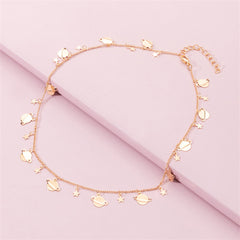 18K Gold-Plated Star Planet Station Necklace