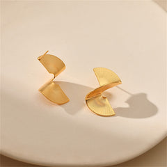 Chic 18K gold-plated earrings showcasing a beautiful wave pattern, a must-have accessory for any fashion-forward individual.