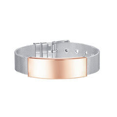 Two-Tone Curved Card Belt Bracelet