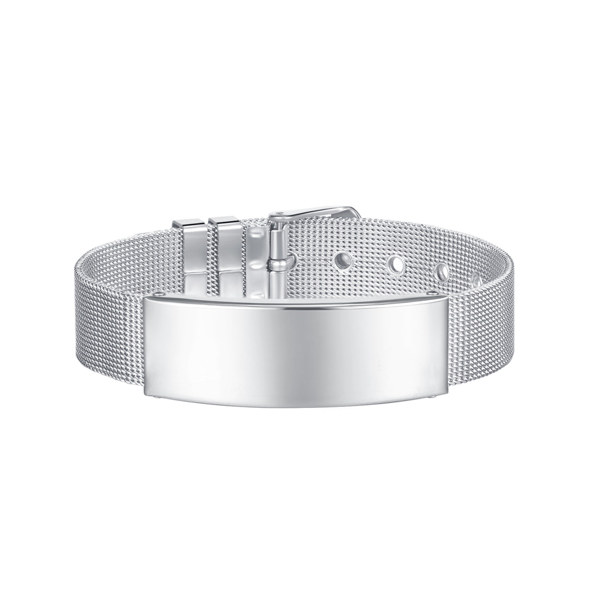 Silver-Plated Curved Card Belt Bracelet