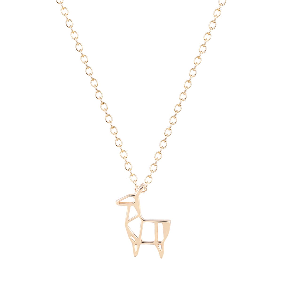 18K Gold-Plated Open Goat Pendant Necklace