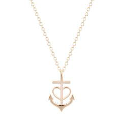18K Gold-Plated Heart Anchor Pendant Necklace