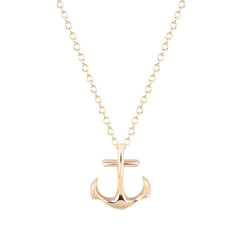 Stunning 18K gold-plated anchor necklace featuring a fine chain, ideal for those who love a chic nautical style.