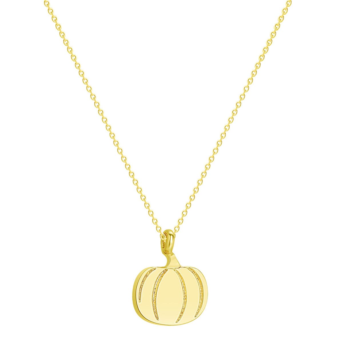 18k Gold-Plated Pumpkin Pendant Necklace - streetregion