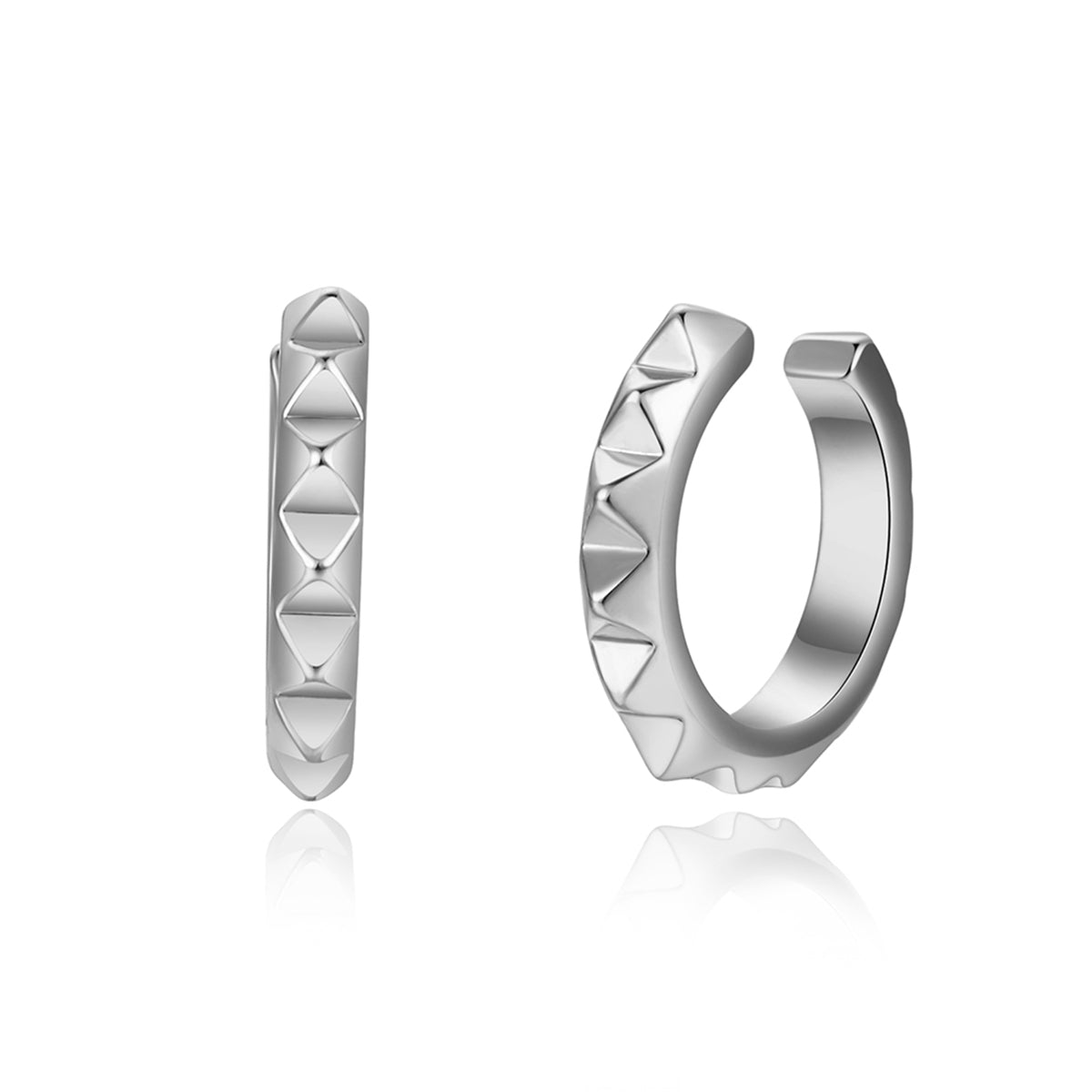 Silver-Plated Gear Ear Cuffs