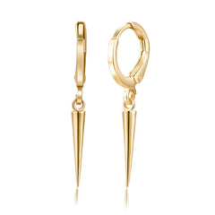 Stunning 18K gold-plated spike earrings, featuring a sleek awl design for a bold and stylish statement.