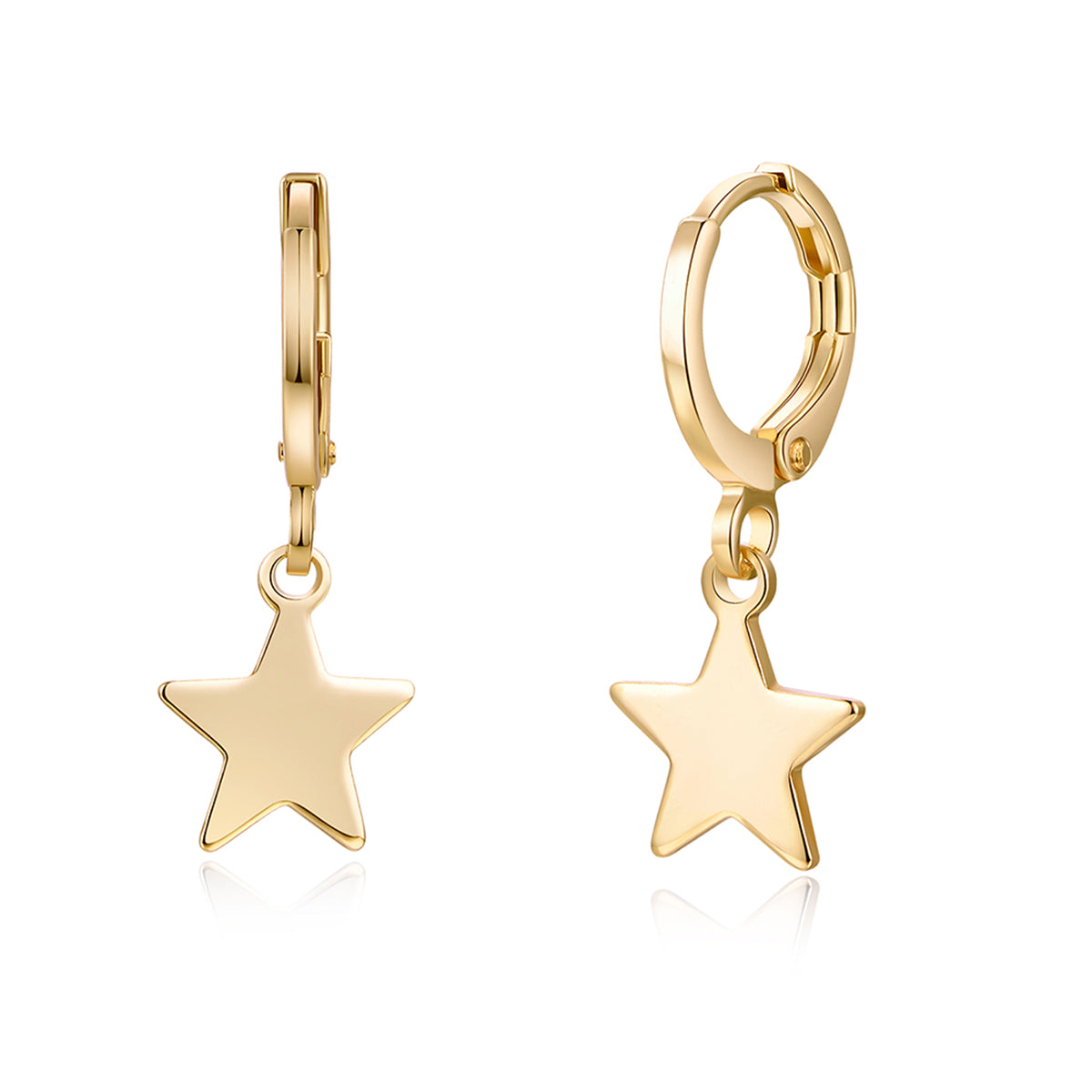 18K Gold-Plated Star Huggie Earrings