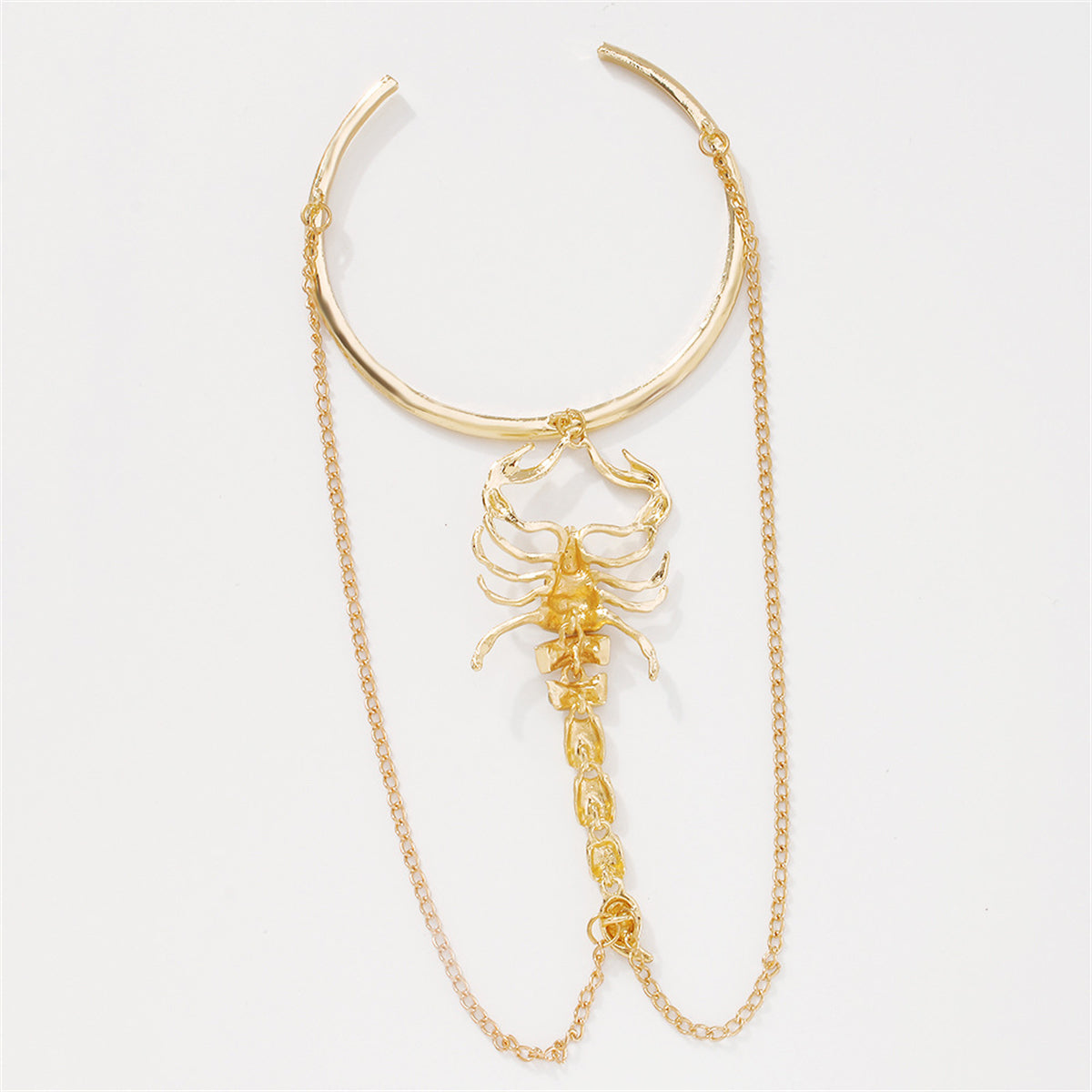 Cubic Zirconia & 18K Gold-Plated Scorpion Tassel Arm Cuff