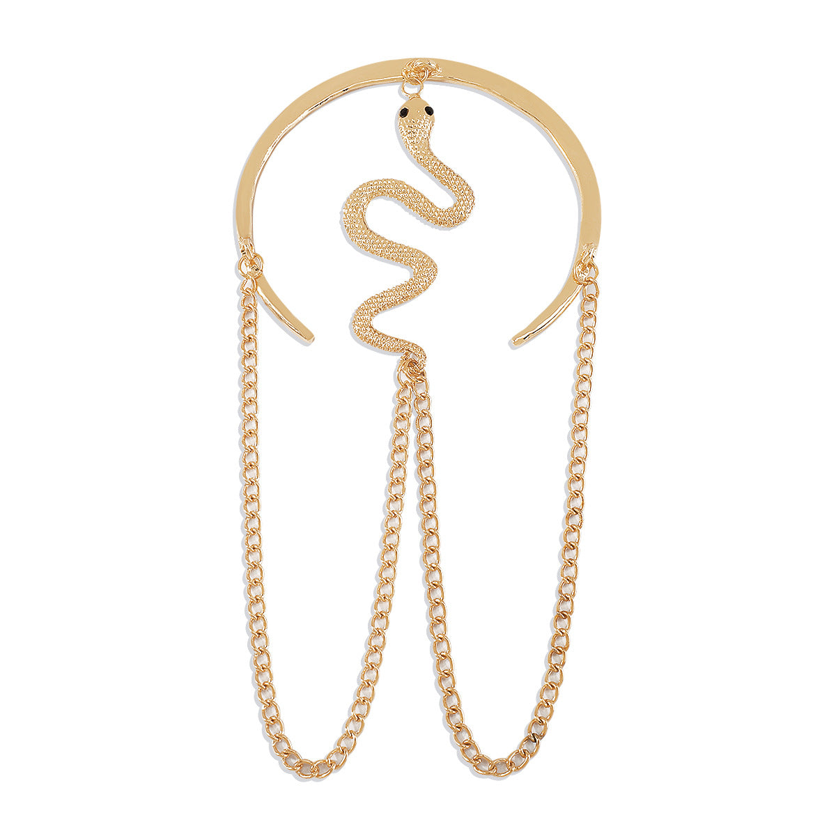 18K Gold-Plated Textured Snake Chain Arm Cuff, vintage-inspired design, side view