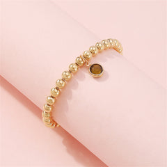 Yellow Green Crystal & 18K Gold-Plated Beaded Stretch Bracelet
