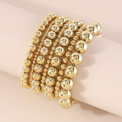 18K Gold-Plated Beaded Stretch Bracelet Set, jewelry gift sets for women, everyday style, lifestyle look