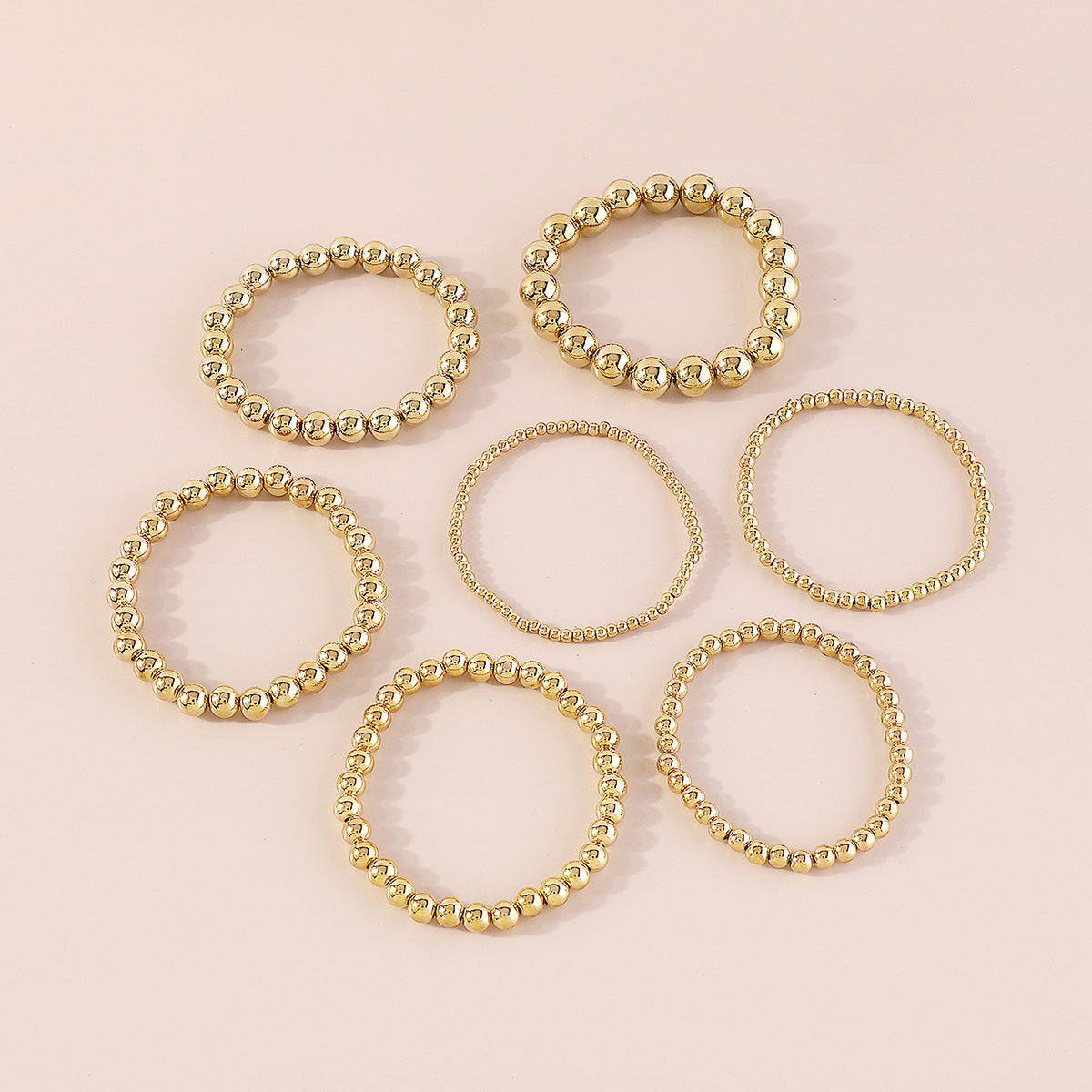 18K Gold-Plated Beaded Stretch Bracelet Set
