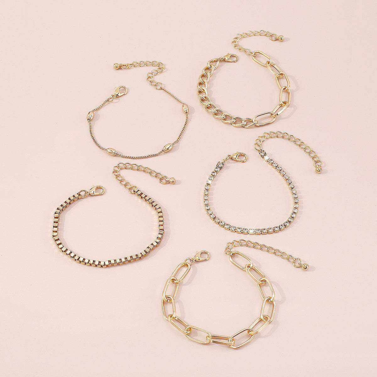 Cubic Zirconia & 18K Gold-Plated Tennis Cable Chain Bracelet Set