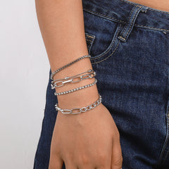 Cubic Zirconia & Silver-Plated Tennis Cable Chain Bracelet Set