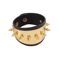 Polystyrene & 18K Gold-Plated Rivets Bracelet