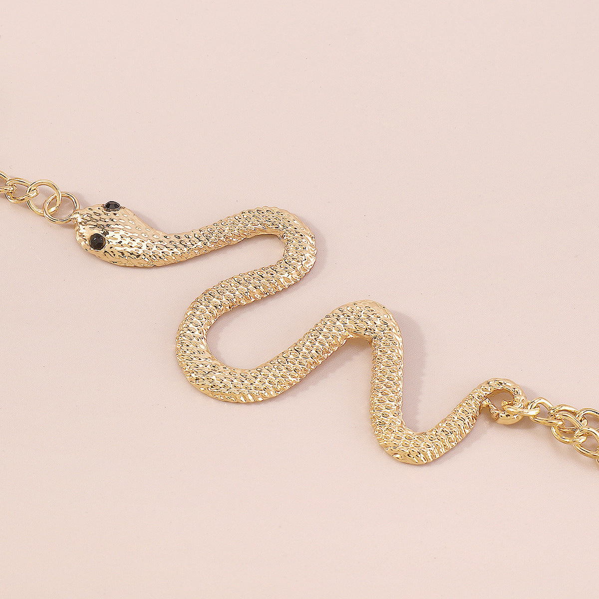 Cubic Zirconia and 18K Gold-Plated Snake Wrist-To-Ring Bracelet, gold bracelet for women, everyday style, lifestyle look