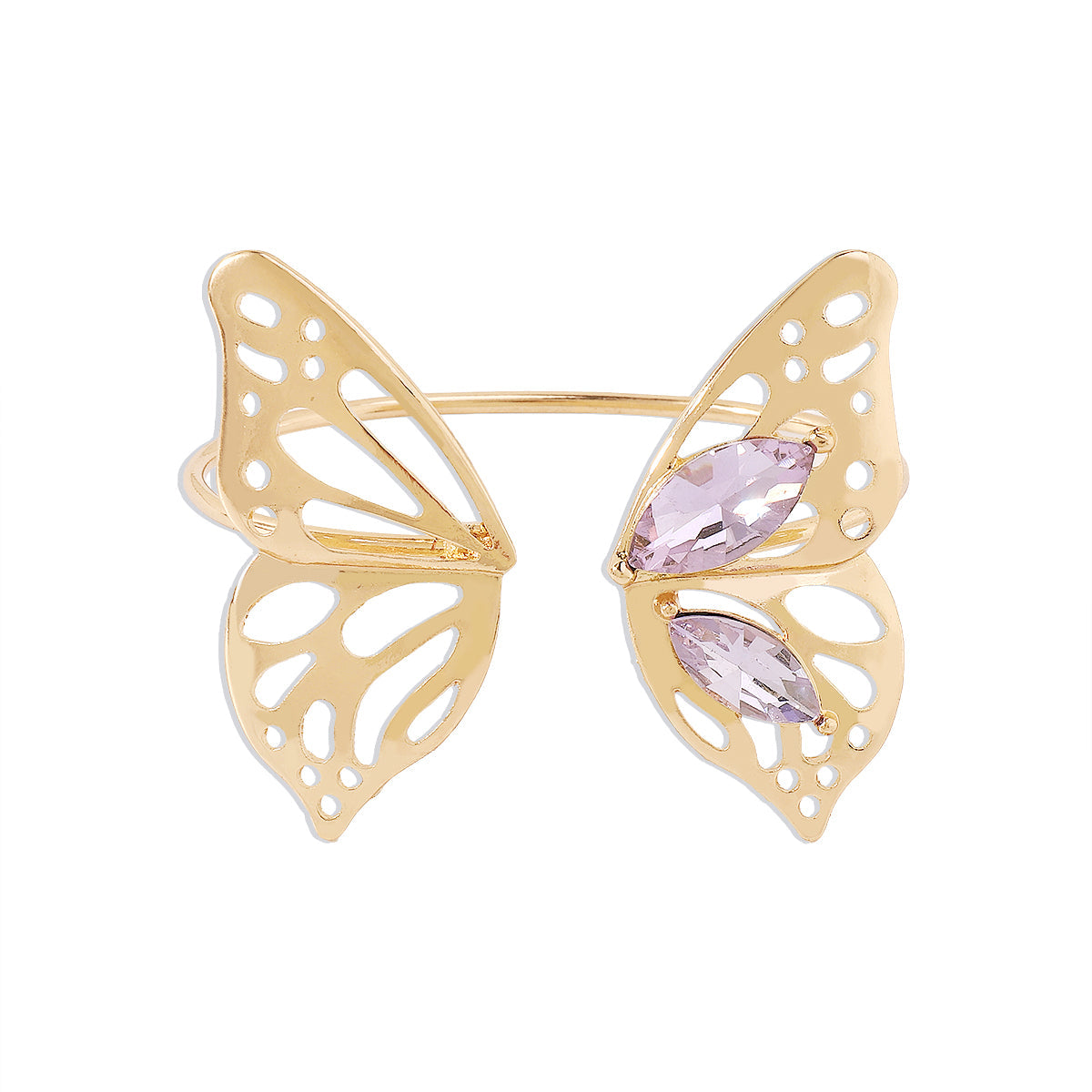 Marquise Crystal & 18K Gold-Plated Butterfly Cuff