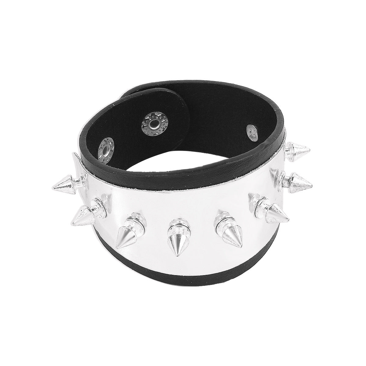 Polystyrene & Silver-Plated Rivets Bracelet