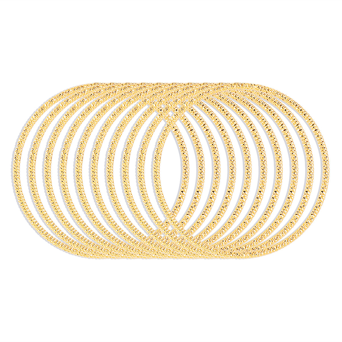 18K Gold-Plated Textured Bangle Set
