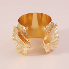 18K Gold-Plated Ginkgo Leaves Cuff