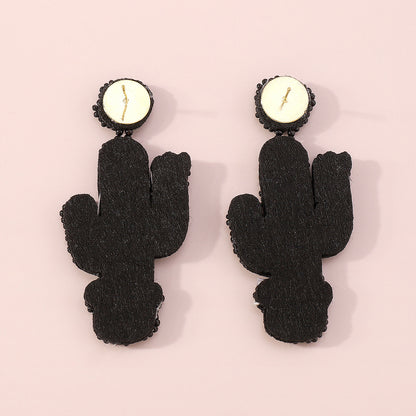 Howlite and Sequin Cactus Drop Earrings, drop earrings for women, dainty minimalist design, lifestyle look
