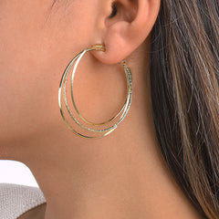 18K Gold-Plated Layered Hoop Earrings