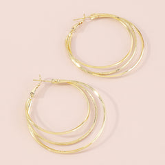 18K Gold-Plated Layered Hoop Earrings