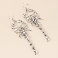 Cubic Zirconia & Silver-Plated Scorpion Drop Earrings