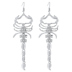 Cubic Zirconia & Silver-Plated Scorpion Drop Earrings