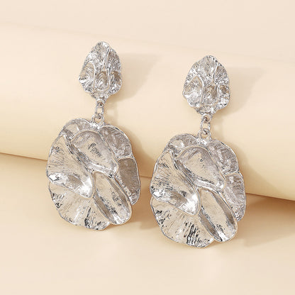 Silver-Plated Flower Blossom Drop Earrings, silver drop earrings for women, everyday style, lifestyle look